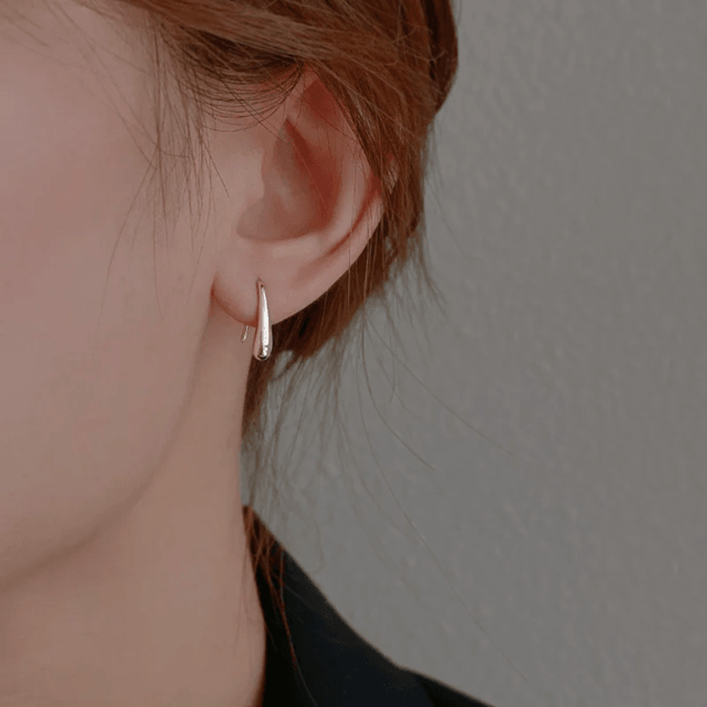 Elegant Water Drop Sterling Silver Earrings For Women Simple Modern Jewelry Gift 1