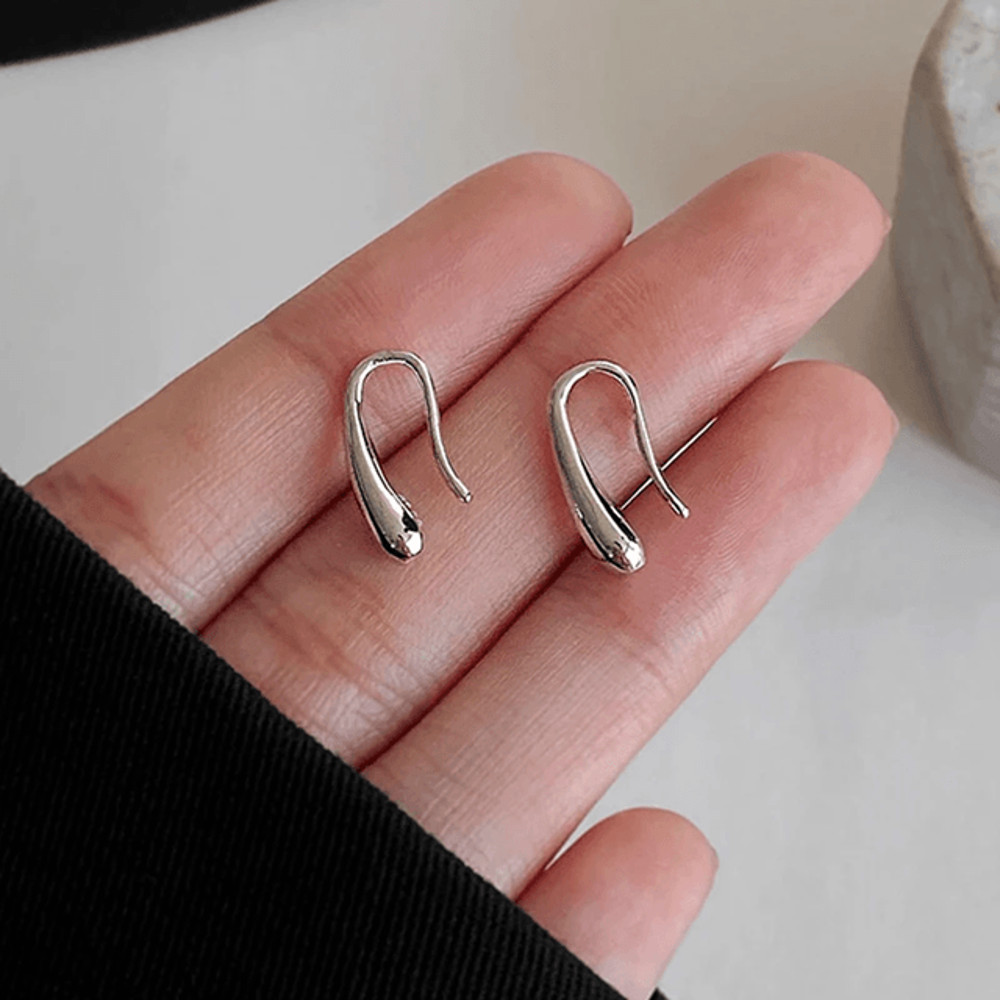 Elegant Water Drop Sterling Silver Earrings For Women Simple Modern Jewelry Gift 4