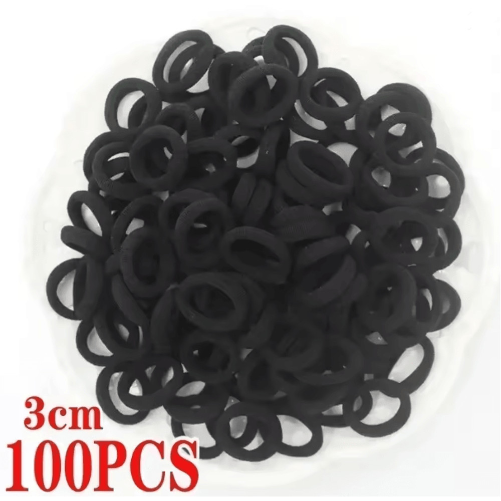 200Piece Solid Colour Elastic Hair Bands Set For Women And Girls 4