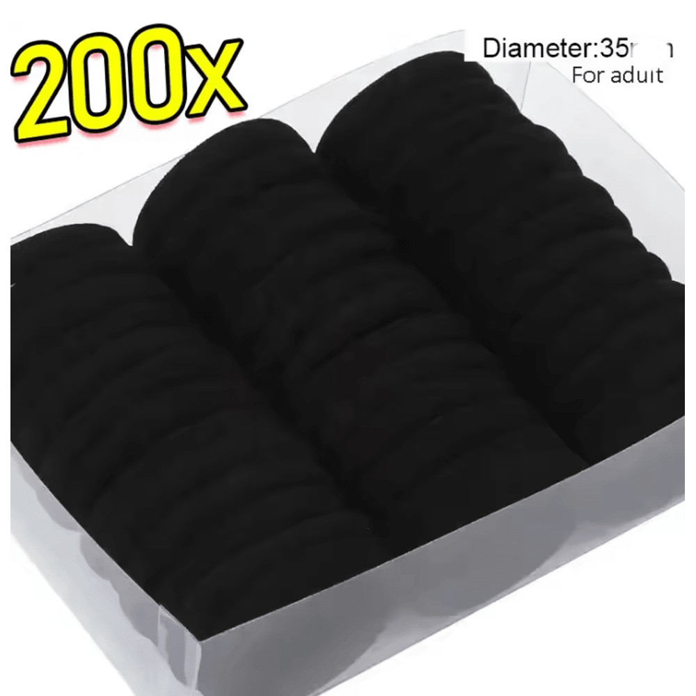 200Piece Solid Colour Elastic Hair Bands Set For Women And Girls 6