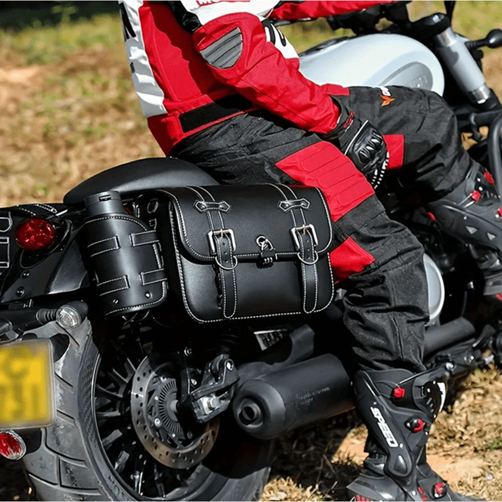 Universal Large Capacity Motorcycle Saddle Bag Side Tool Storage For Cruisers 3