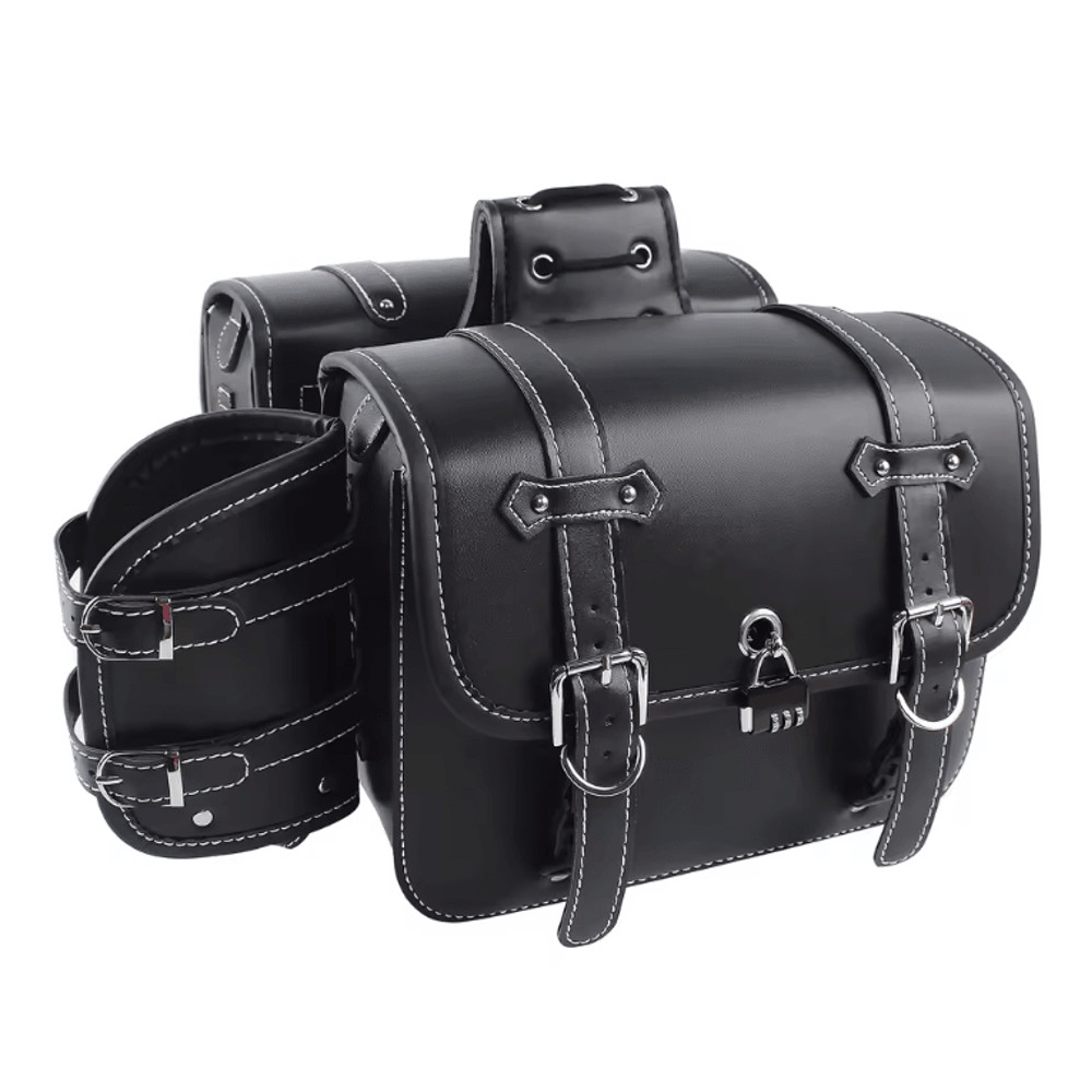 Universal Large Capacity Motorcycle Saddle Bag Side Tool Storage For Cruisers 4