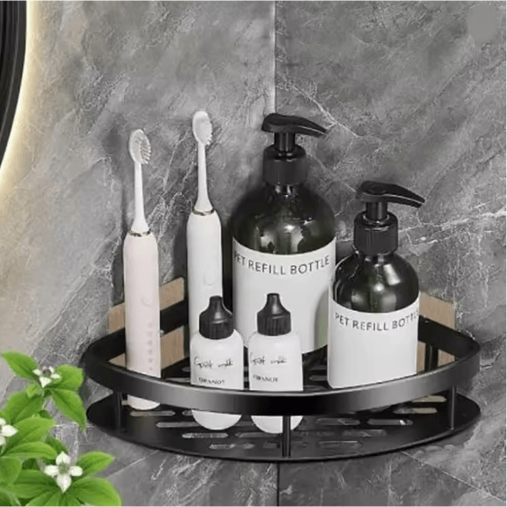 NoDrill Wall Mounted Corner Bathroom Shelf And Storage Rack 3