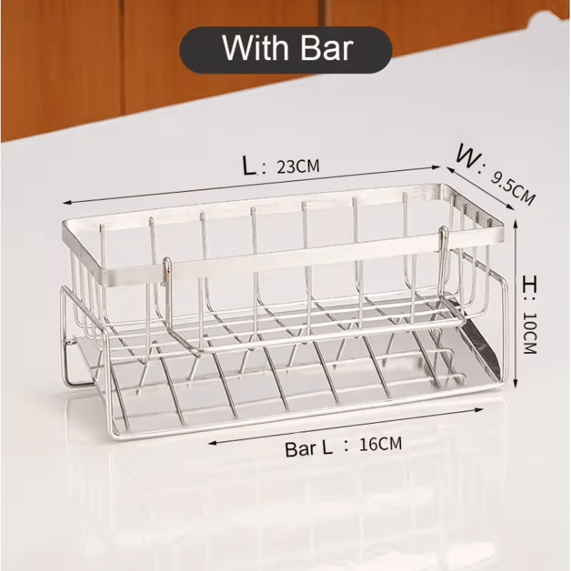 Stainless Steel Sink Cleaning Storage Rack Multifunctional Organizer 4