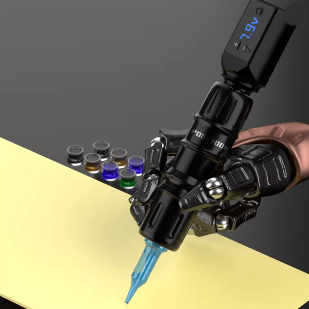 Poseidon Wireless Tattoo Pen Kit High Power Professional Tattoo Machine 0