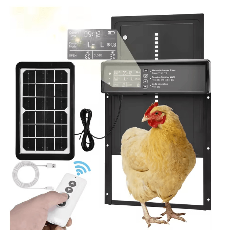 SolarGuard Automatic Chicken Coop Door With Timer And Light Sensor 0