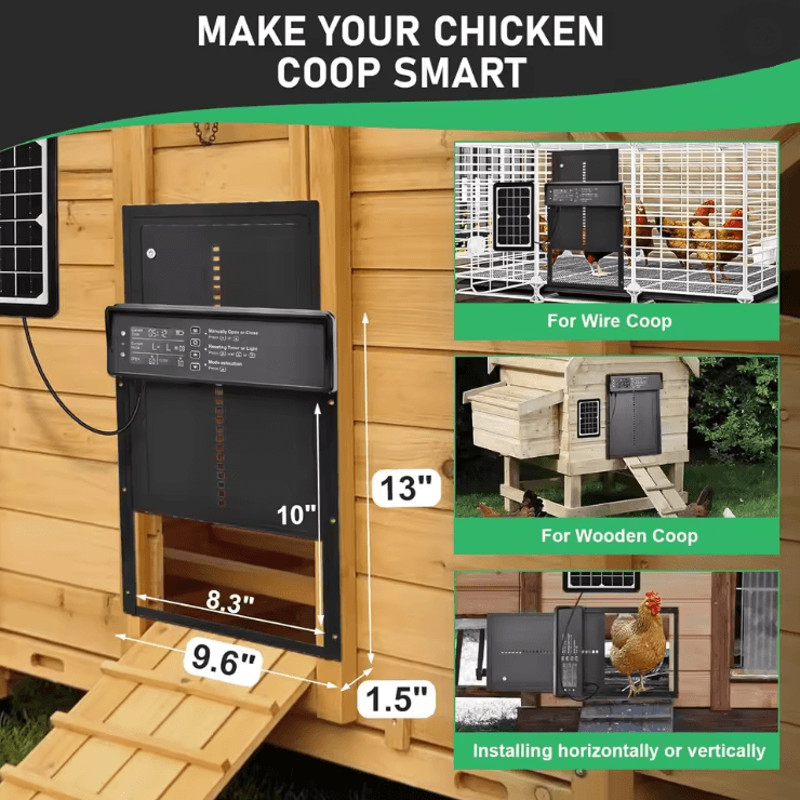 SolarGuard Automatic Chicken Coop Door With Timer And Light Sensor 3