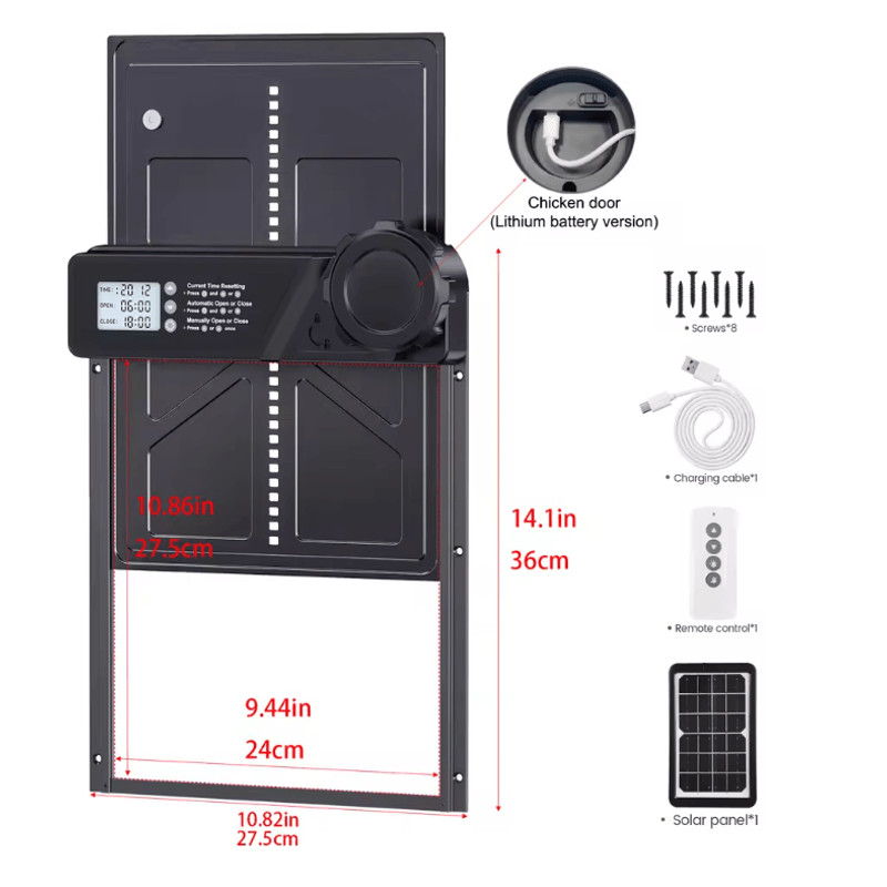 SolarGuard Automatic Chicken Coop Door With Timer And Light Sensor 6