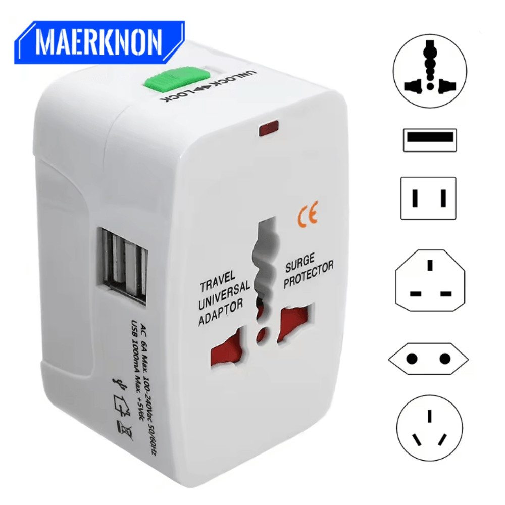 GlobeCharge AllinOne International Plug Adapter 0