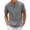 CoastLounge Cotton Linen Henley Shirt For Men 3