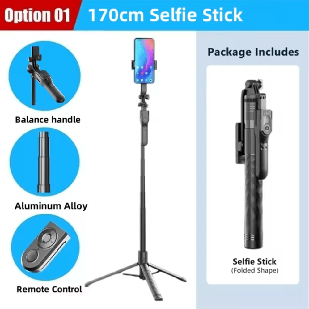 SnapMaster Pro 1750mm Wireless Selfie Stick Tripod 3