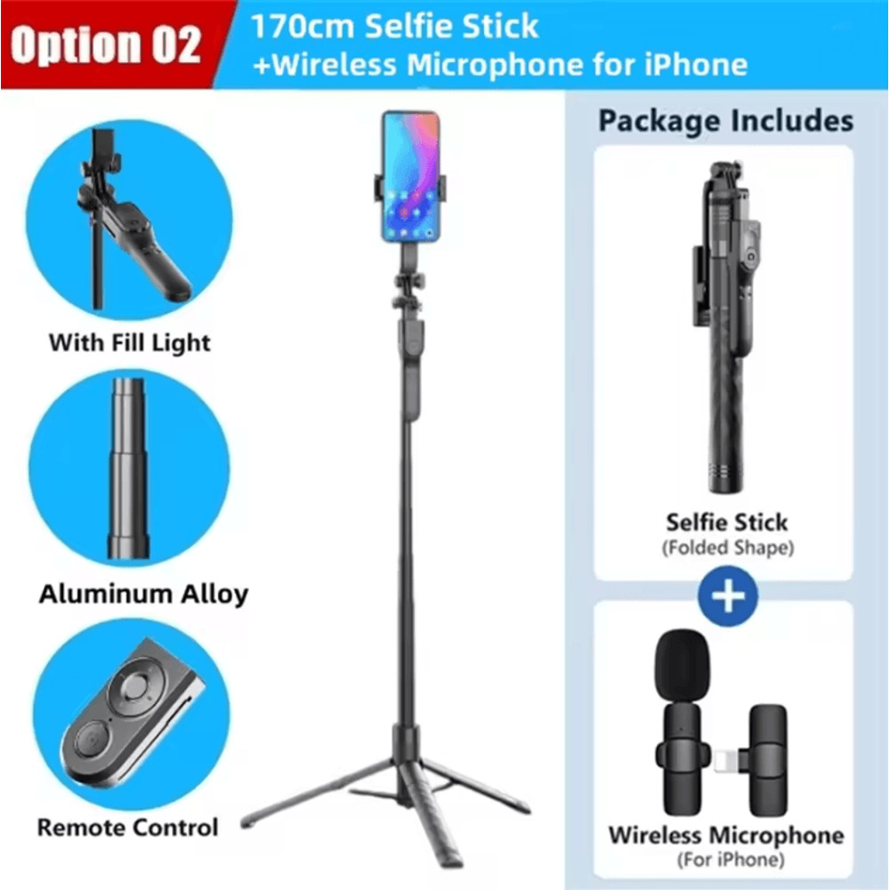 SnapMaster Pro 1750mm Wireless Selfie Stick Tripod 4