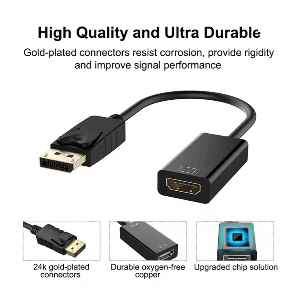 4K DisplayPort To HDMI Adapter Cable For Laptop And Monitor Connection 3