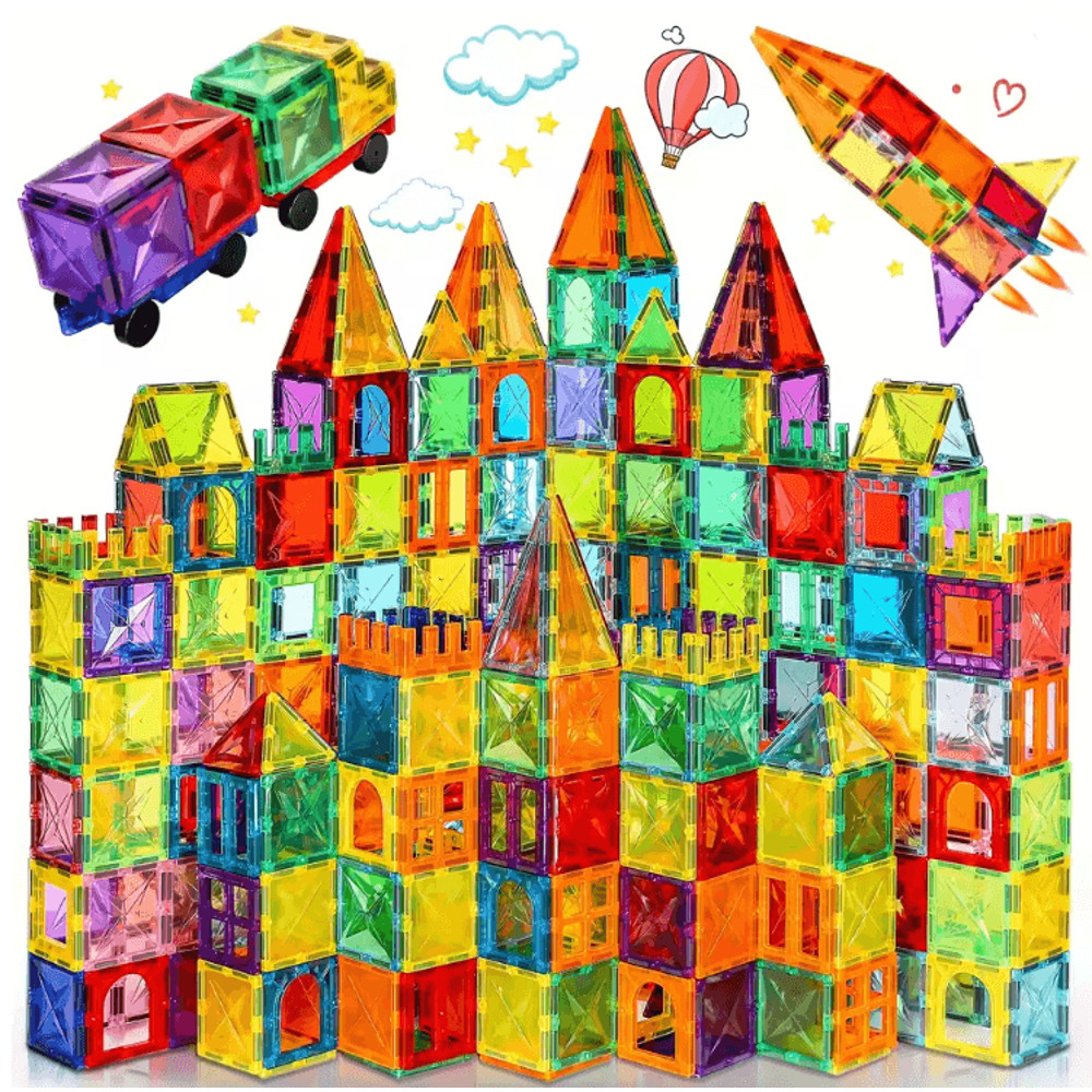 MagnaBuild Magnetic Tiles Building Set For Kids 0