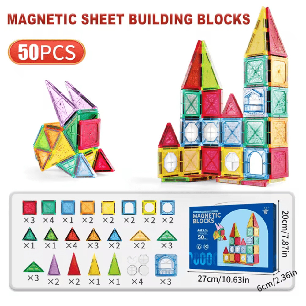 MagnaBuild Magnetic Tiles Building Set For Kids 3