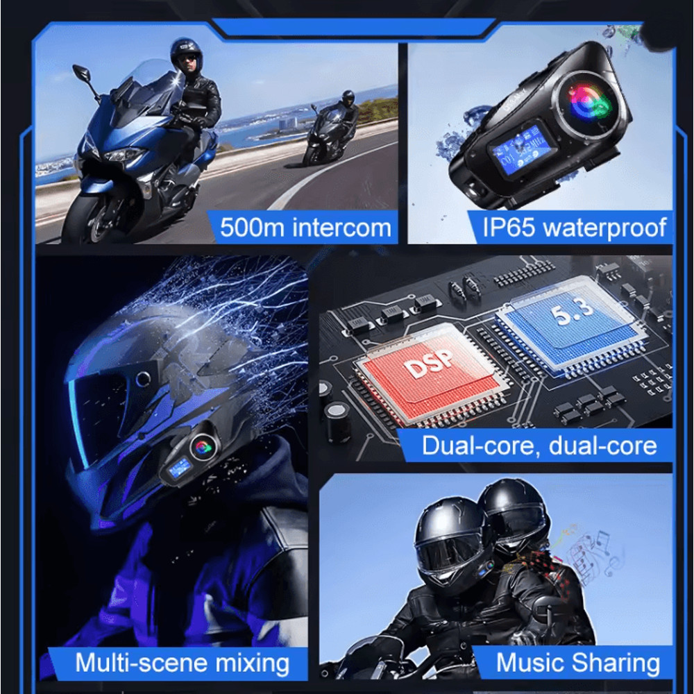 RideComm Q58 Max Motorcycle Bluetooth Intercom 1