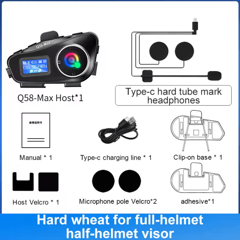 RideComm Q58 Max Motorcycle Bluetooth Intercom 6