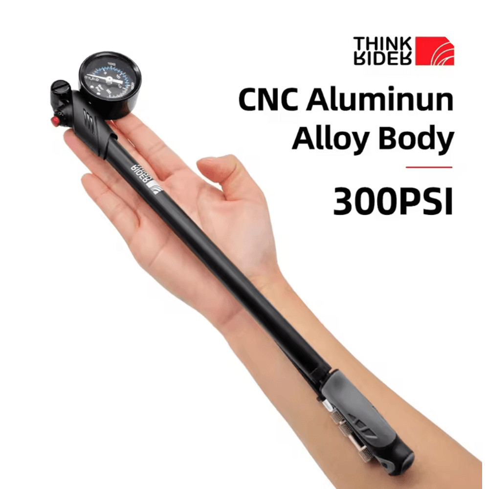ThinkRider 300PSI Portable Bike Shock Pump With Pressure Gauge 0