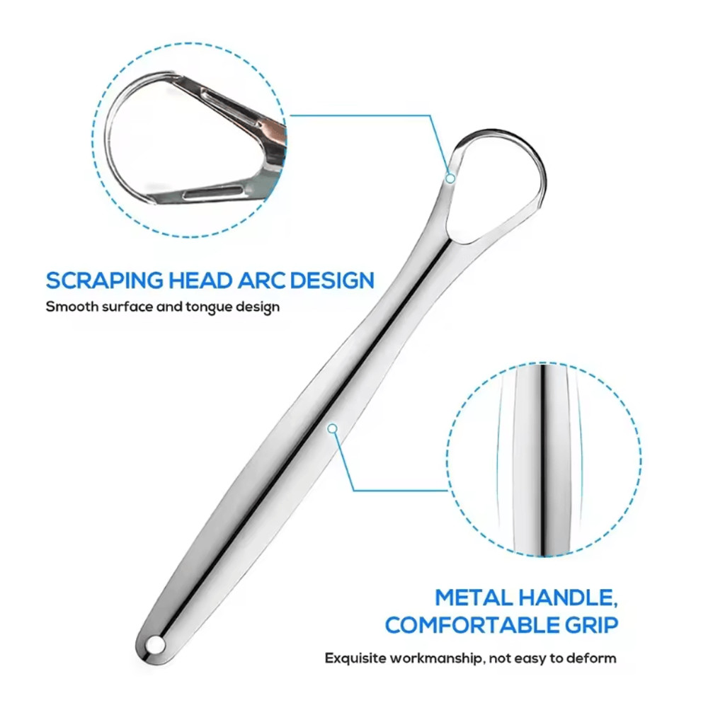 PureSteel Metal Tongue Scraper Cleaner Set 2