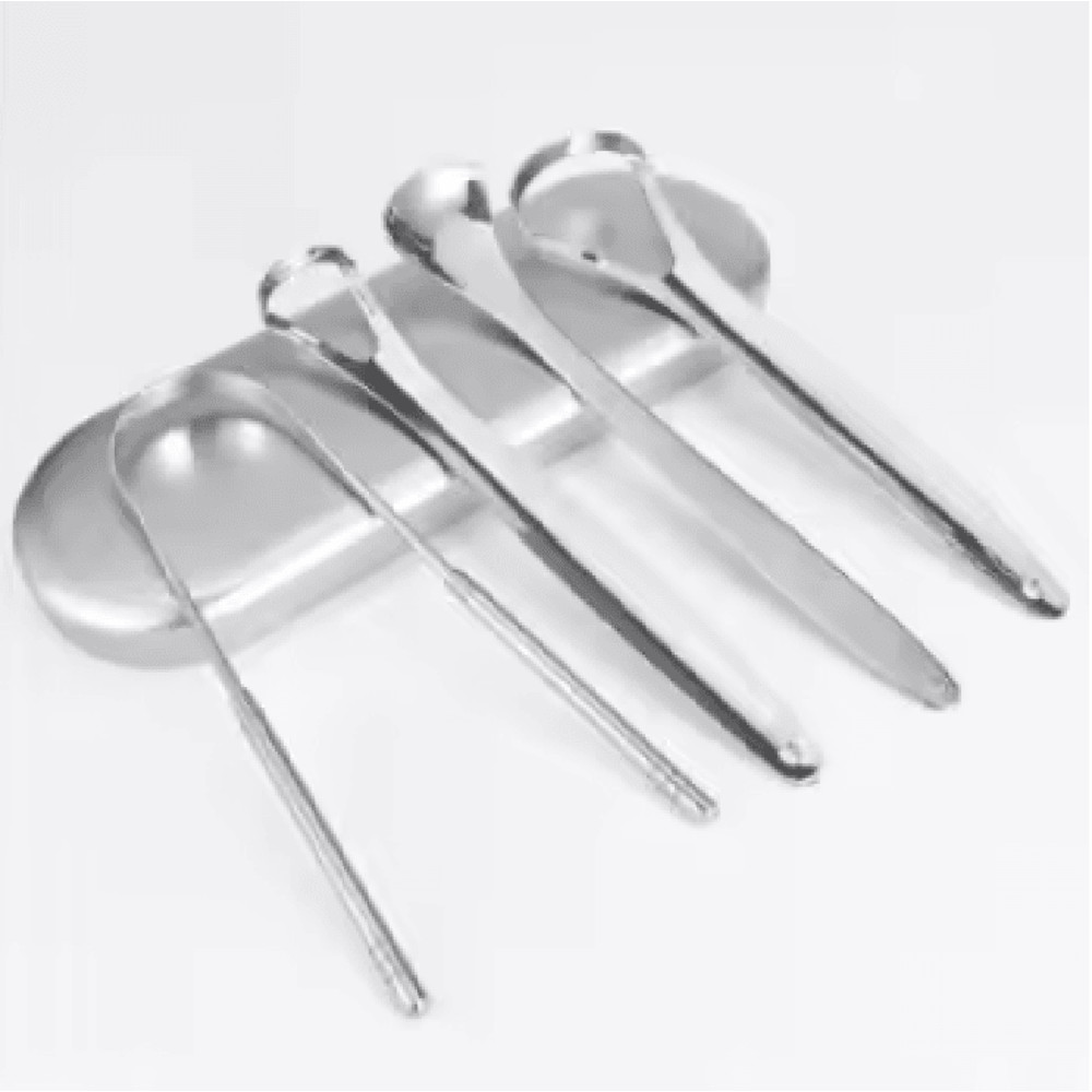 PureSteel Metal Tongue Scraper Cleaner Set 8