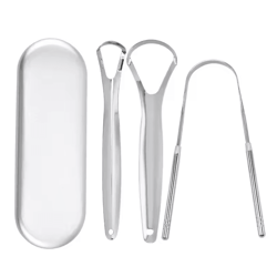puresteel metal tongue scraper cleaner set