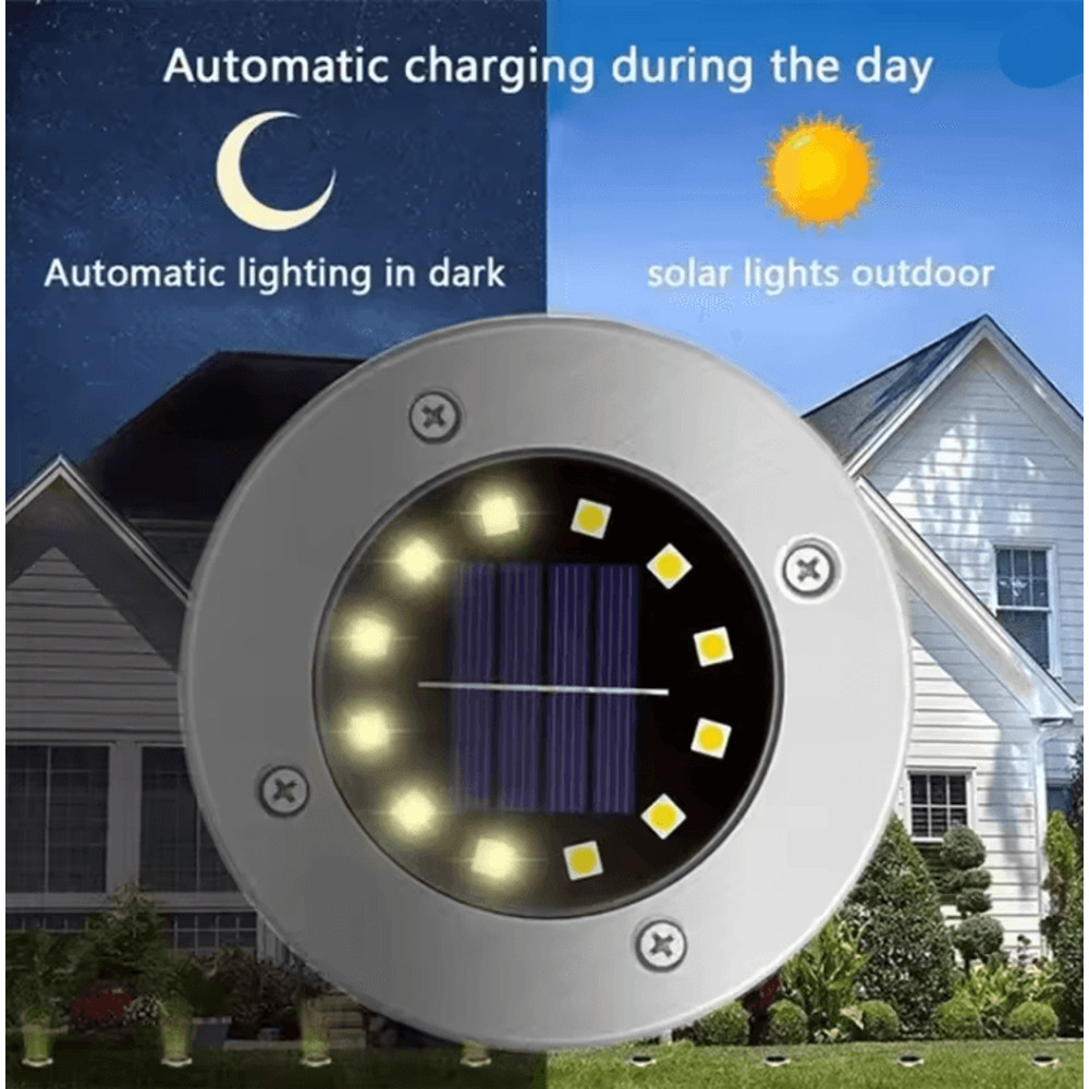 SolarGlow Outdoor Disk Lights Set 1