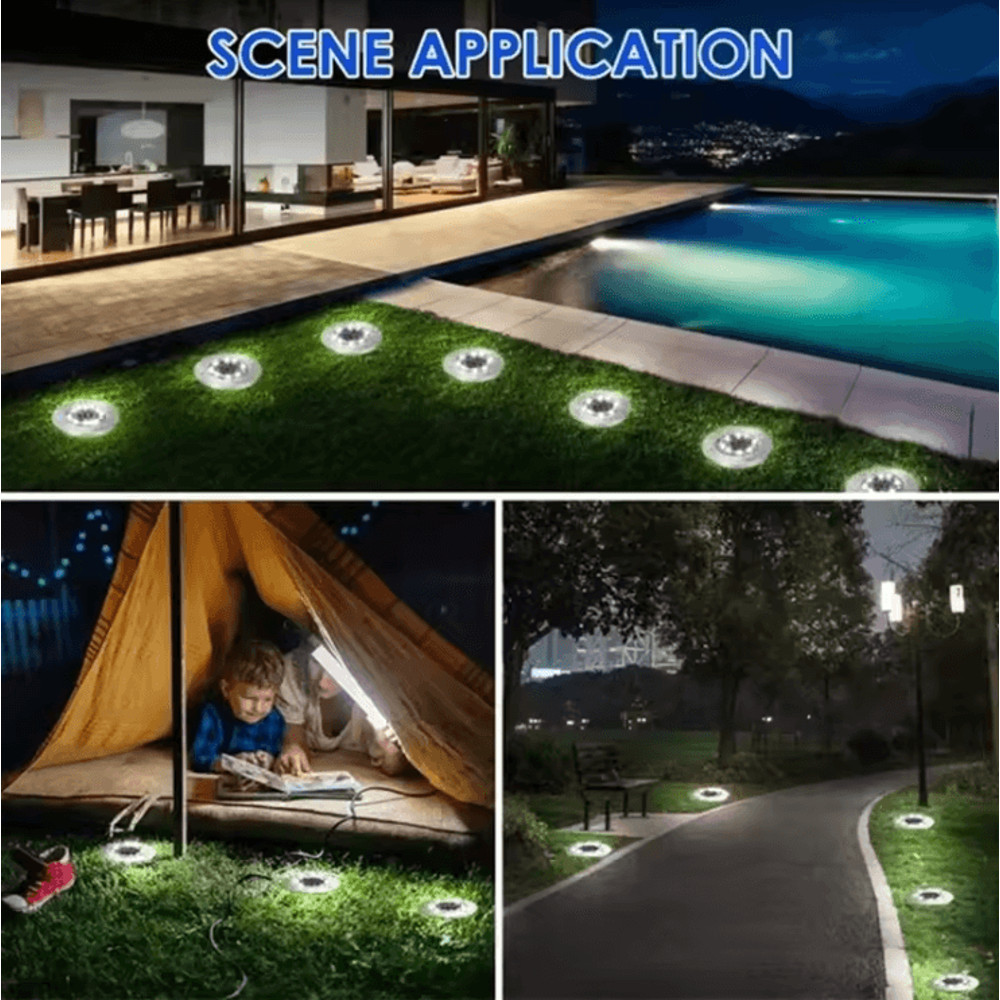 SolarGlow Outdoor Disk Lights Set 2