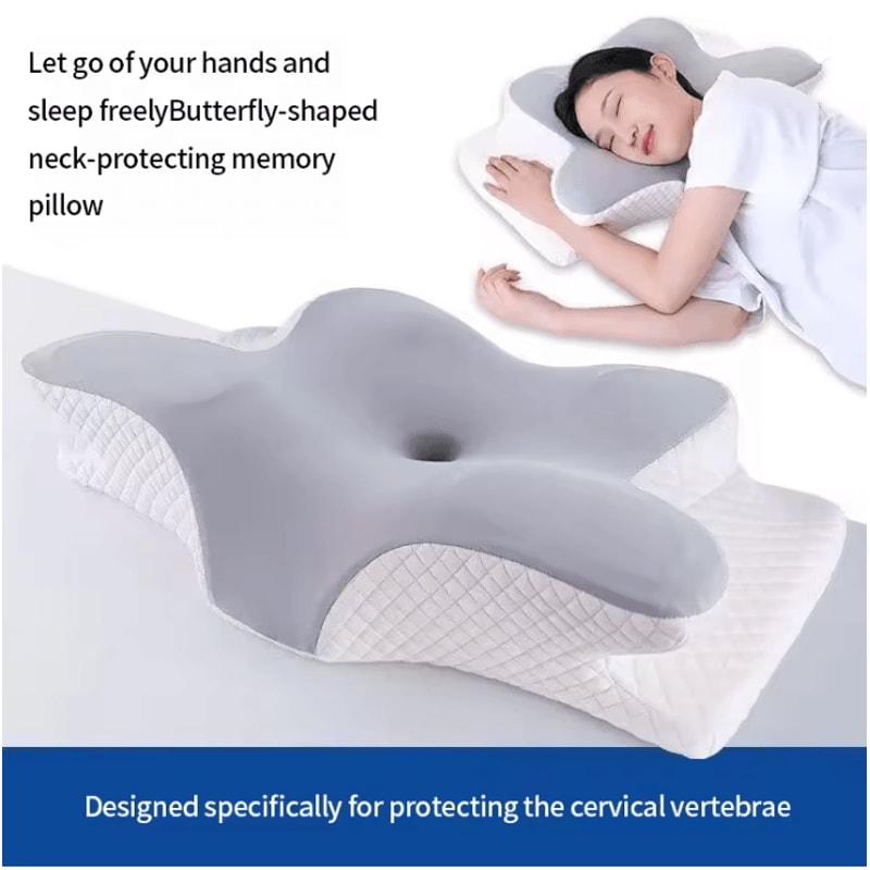 Cooling Memory Cotton Butterfly Neck Pillow 0