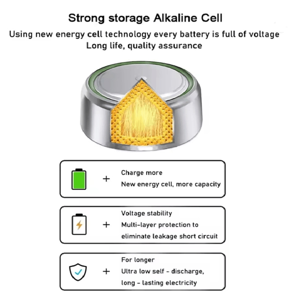 High Capacity AG6 Button Cell Battery Pack 2