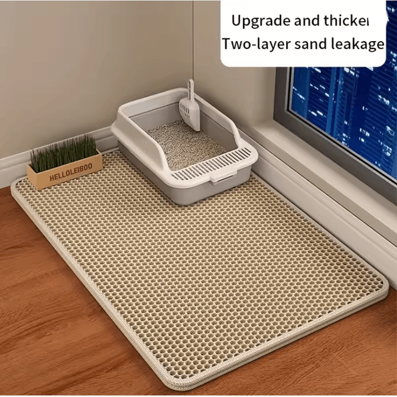 CleanPaw Double Layer Cat Litter Mat With Waterproof Honeycomb Design 0