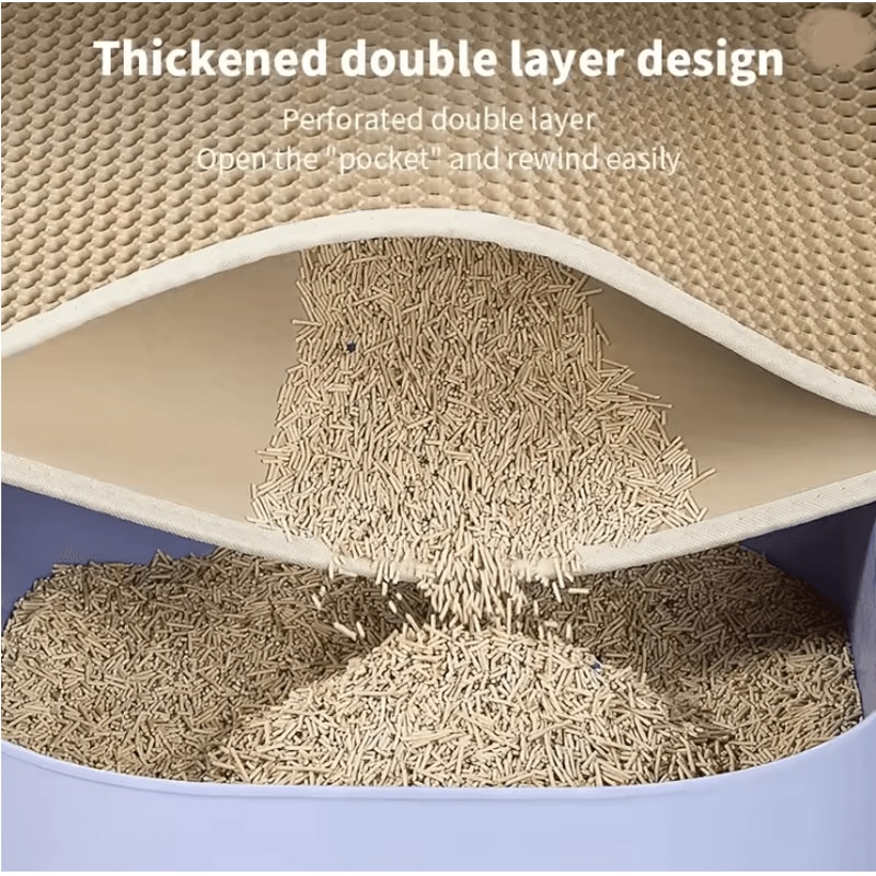 CleanPaw Double Layer Cat Litter Mat With Waterproof Honeycomb Design 1