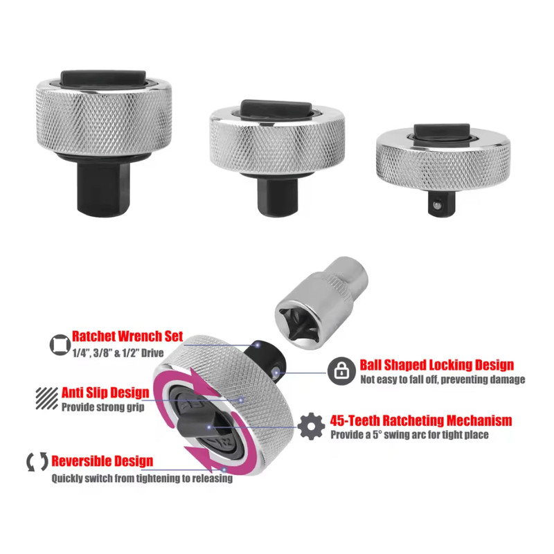 PalmGrip Reversible Mini Ratchet Wrench Set 2