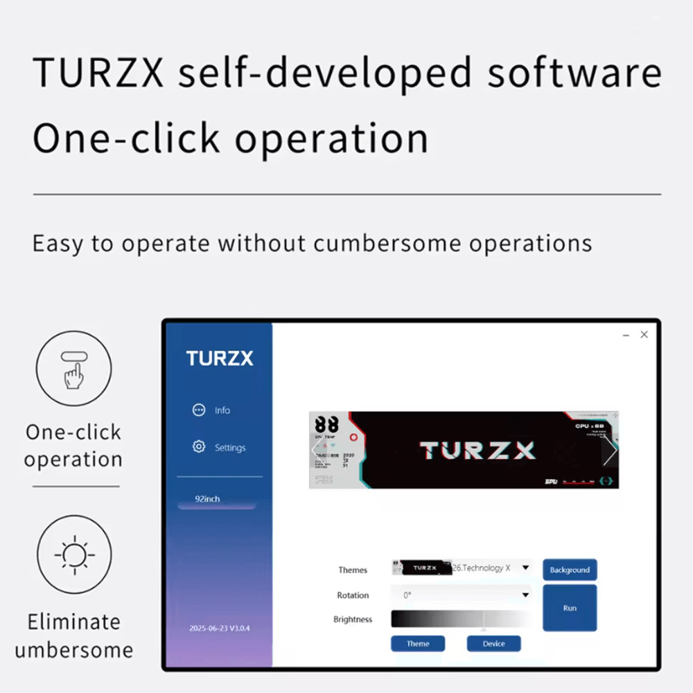 TURZX 92 Inch USB Secondary Screen For PC Monitoring And Custom Display 2