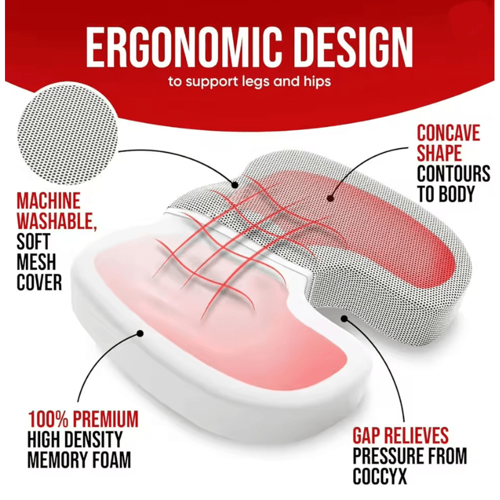 ErgoRelief Memory Foam Office And Seat Cushion 0