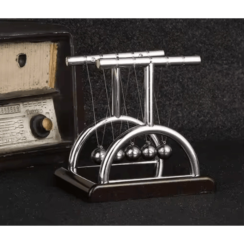 Executive Balance Steel Ball Newton Pendulum Desk Toy  Interactive Desktop Science  Stress Relief 4