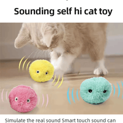 smart plush catnip squeak ball interactive toy for cats