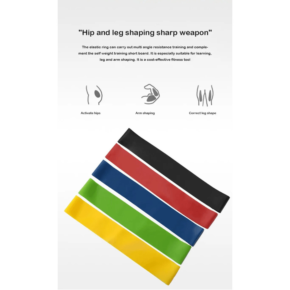 Premium 5Piece Resistance Loop Exercise Band Set For Strength Training 0