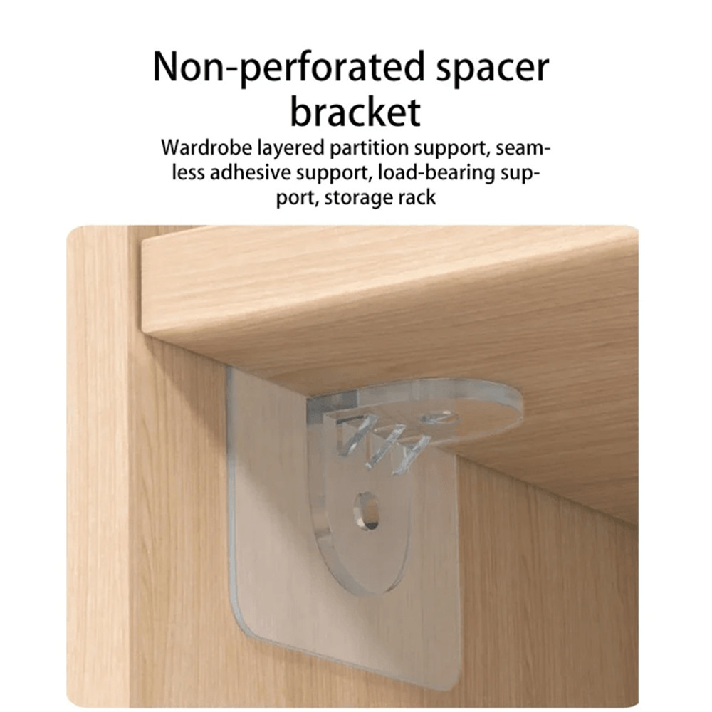 Clear NonMarking Wardrobe And Cabinet Divider Bracket Set 4 Or 10Piece 0