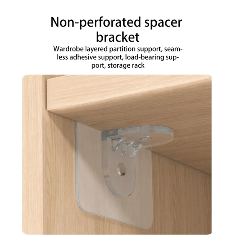 Clear NonMarking Wardrobe And Cabinet Divider Bracket Set 4 Or 10Piece 0