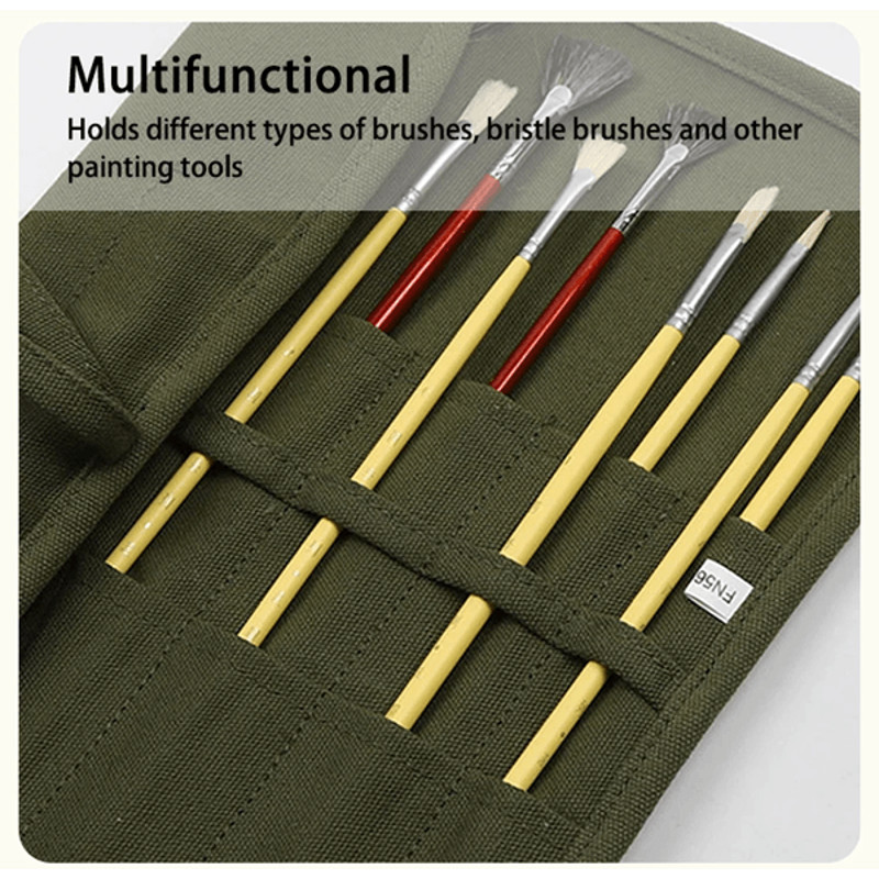 Artist 22Slot RollUp Brush Storage Bag For Watercolour Gouache And Calligraphy Brushes 2