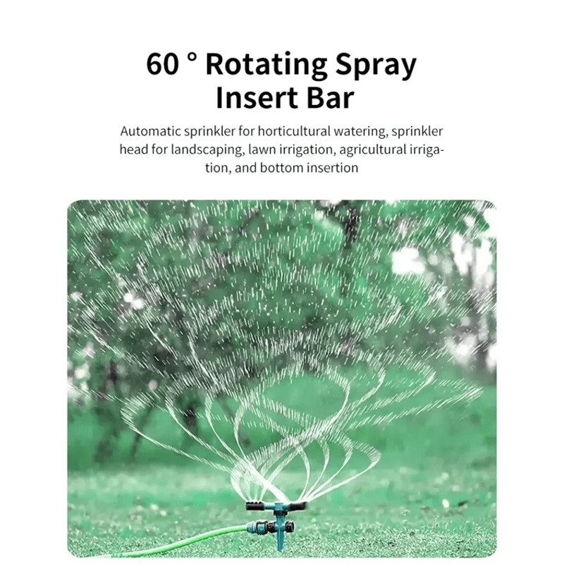 360 Rotating ThreeArm Garden Sprinkler Head For Yard Irrigation 3