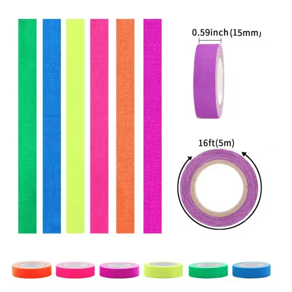 GlowTape Neon Fluorescent Gaffer Tape Set 5