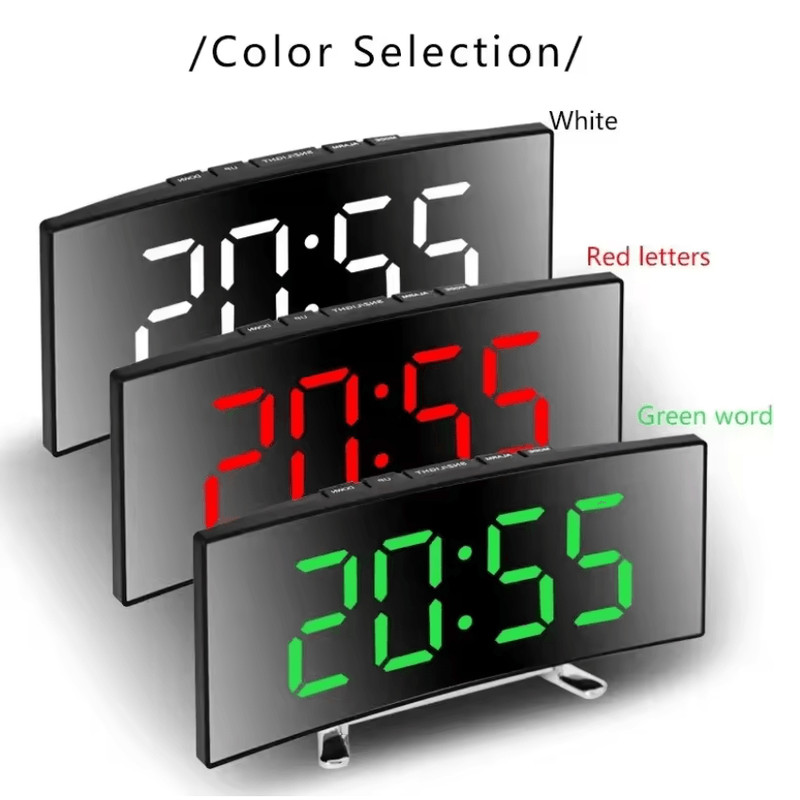 LumiCurve LED Mirror Alarm Clock 0