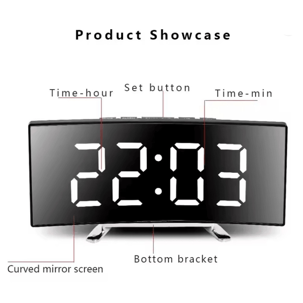 LumiCurve LED Mirror Alarm Clock 1