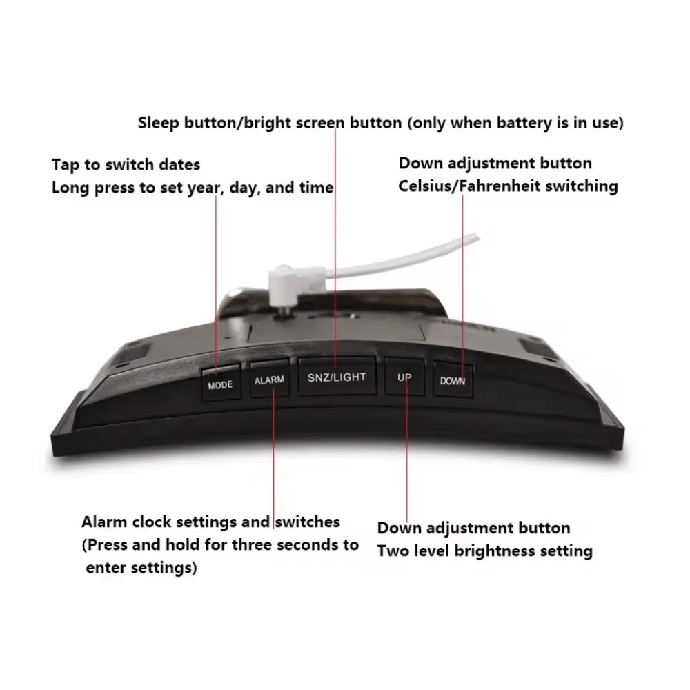 LumiCurve LED Mirror Alarm Clock 2