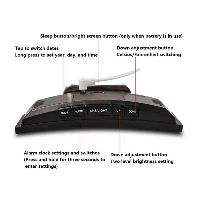 LumiCurve LED Mirror Alarm Clock 2
