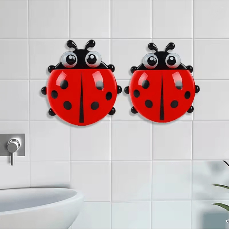 BugBrite Ladybug Toothbrush Holder Set 2