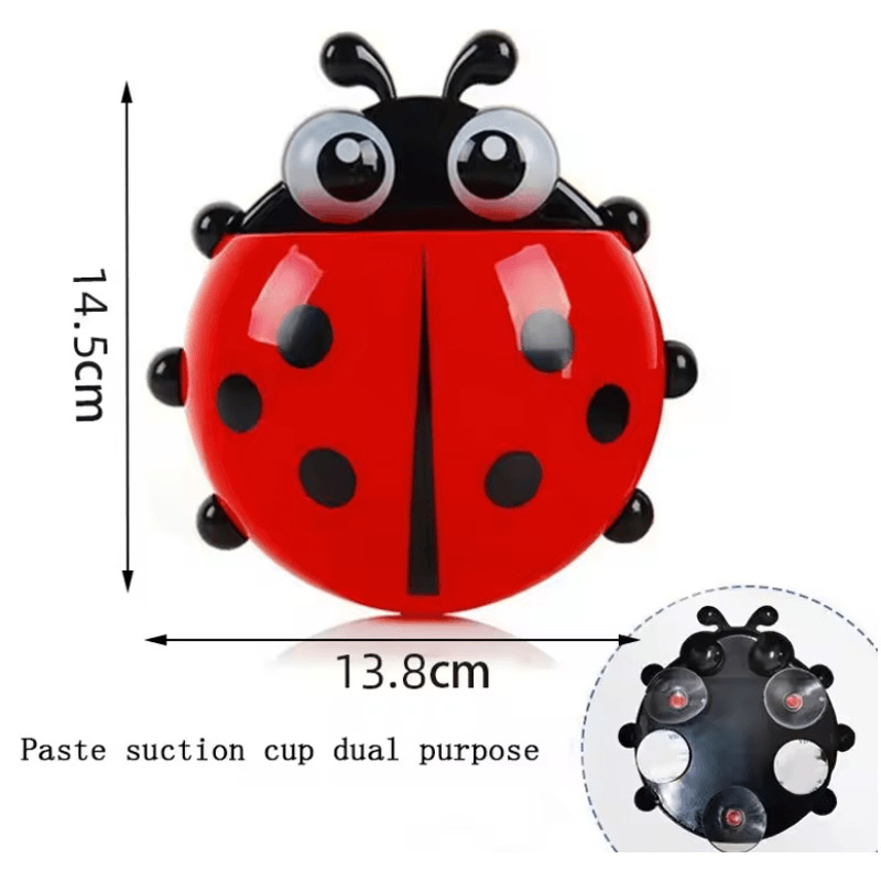 BugBrite Ladybug Toothbrush Holder Set 3
