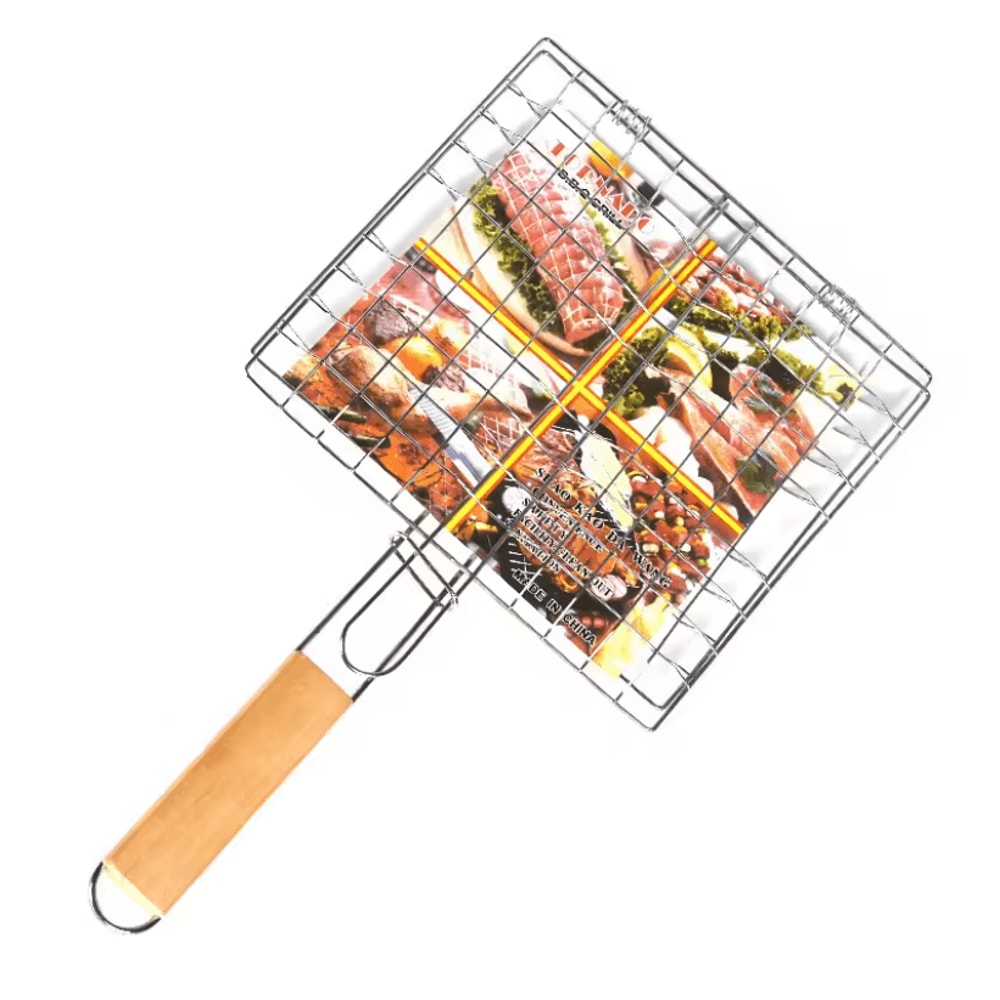 GrillMate Portable Folding BBQ Grill Basket With Handle 4