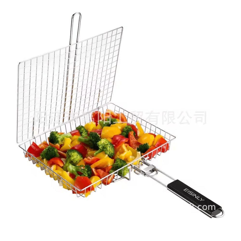 GrillMate Portable Folding BBQ Grill Basket With Handle 5